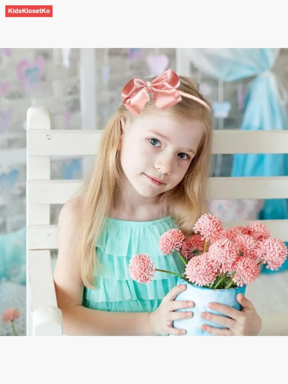 Metallic Grosgrain Ribbon Hair Bow Headbands for Kids - Pack of 1